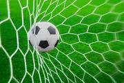 Soccer ball in net 